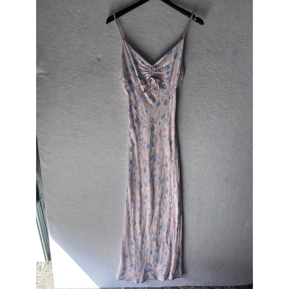 Y2K Maxi Slip Dress Smocked Back Small 2000s Babydoll Fairy